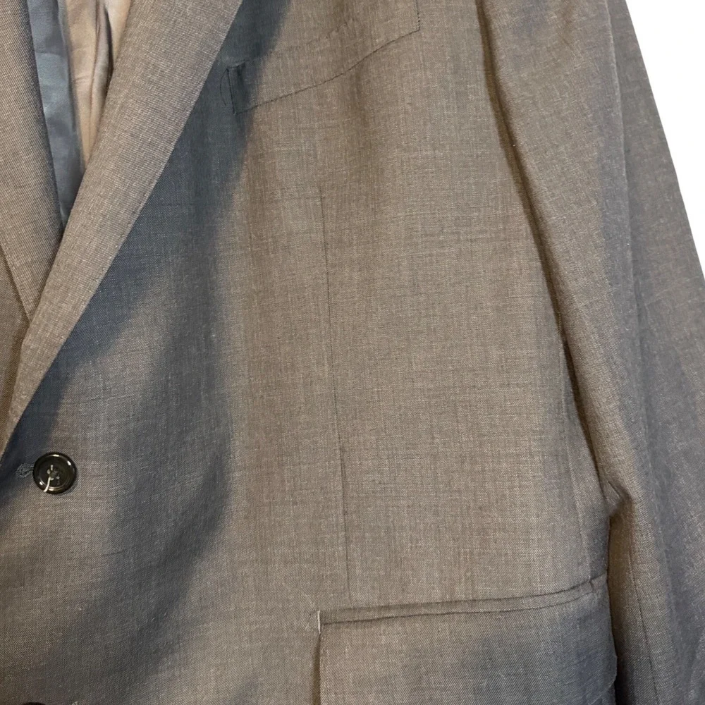BARONI Charcoal Grey pinstriped Couture Super 150 Blazer Sport Coat Men Size 50D